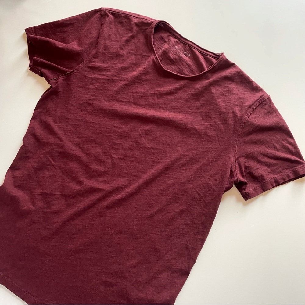 All Saints Men’s Maroon T-Shirt | Medium